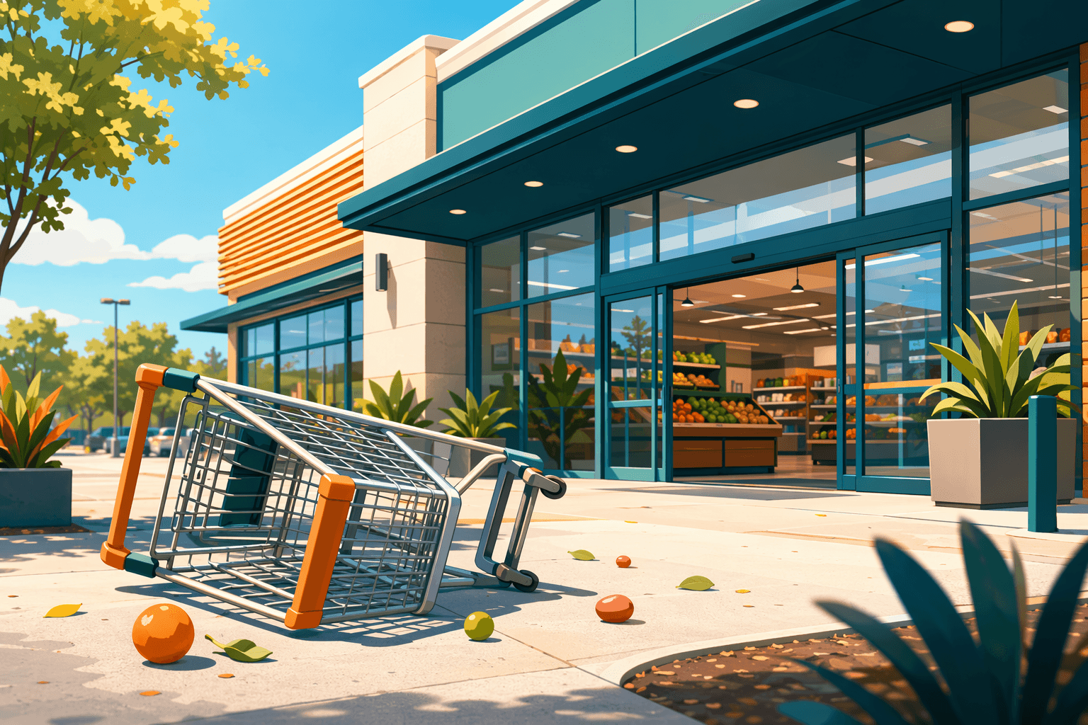 Grocery Cart Accident - illustration, Jake Team LLC