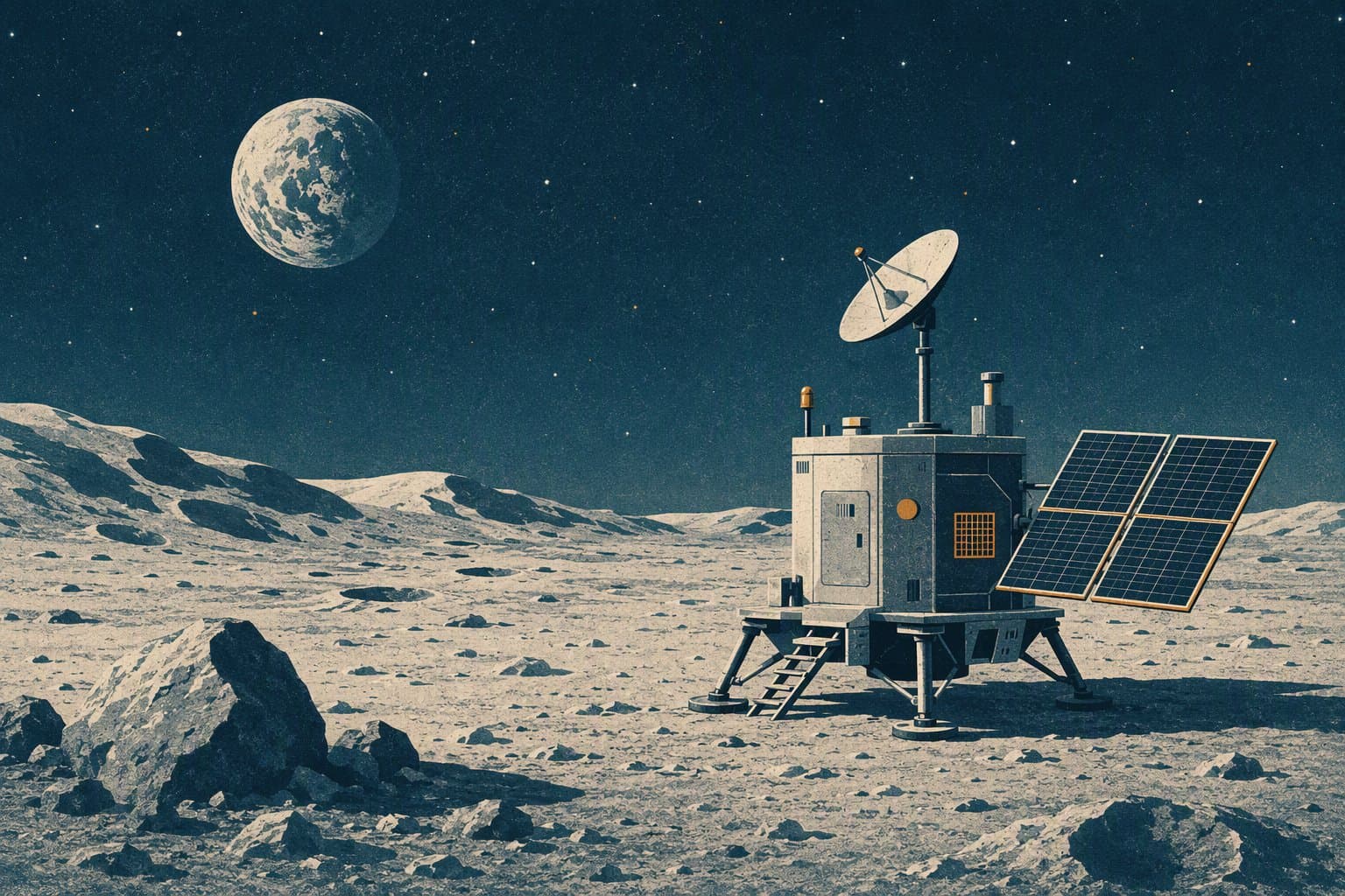 Lunar Infrastructure - illustration, Jake Team LLC