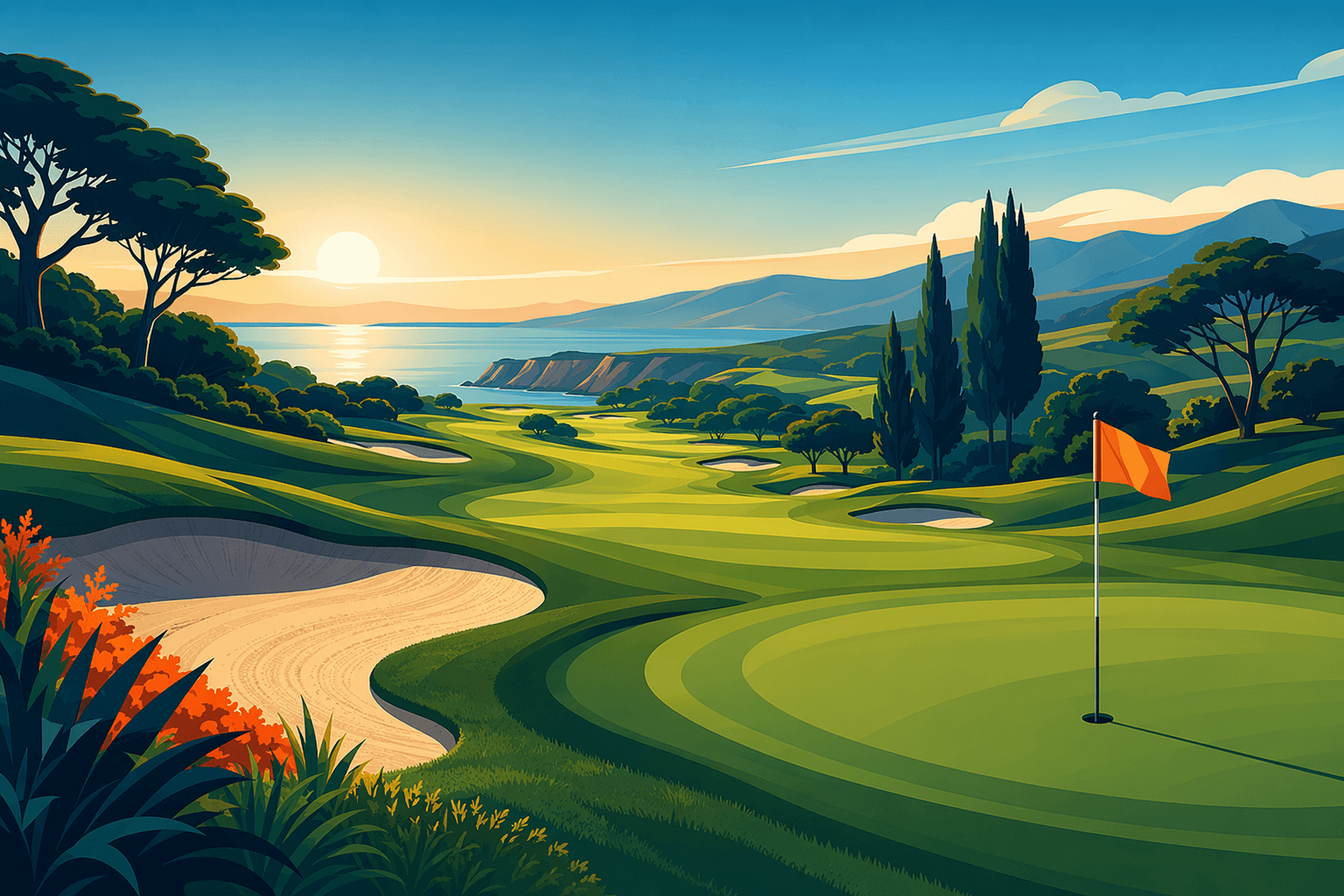 Golf Course - illustration, Jake Team LLC