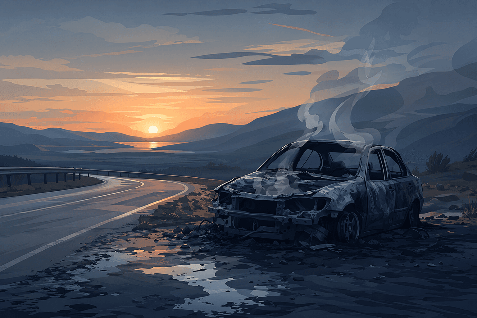 Vehicle Fire - illustration, Jake Team LLC
