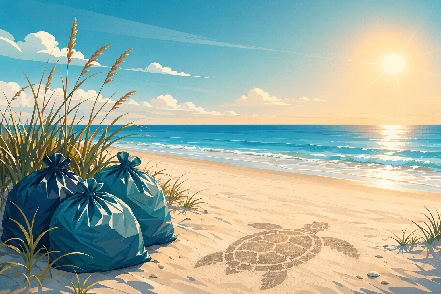 Beach cleanup - illustration, Jake Team LLC