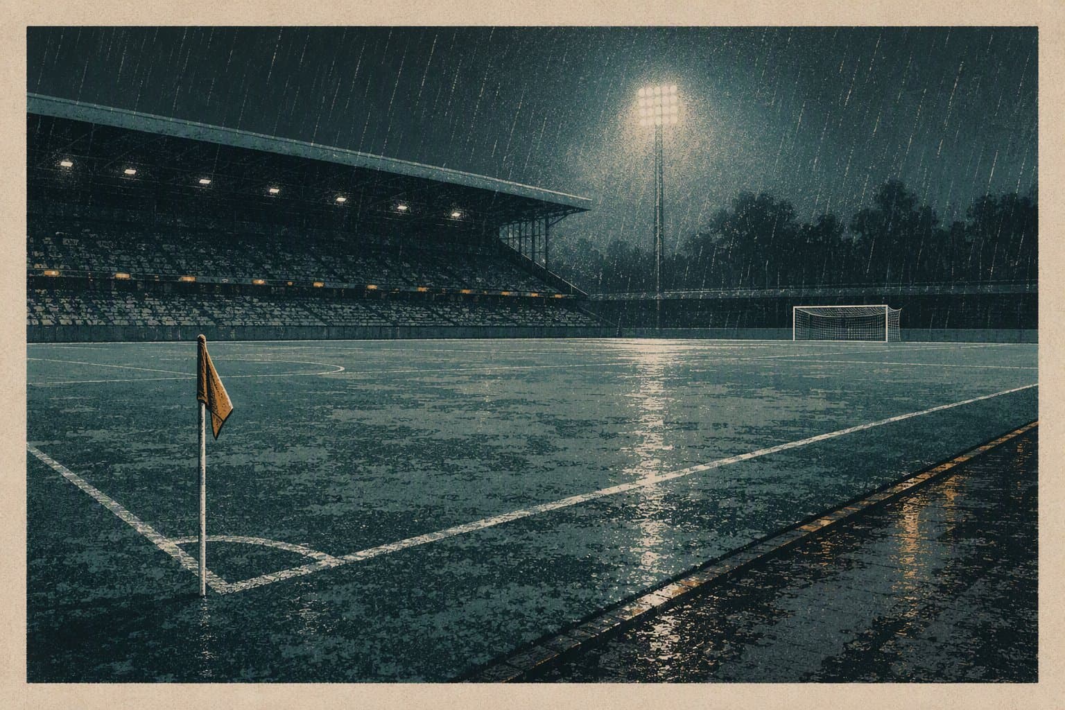 Evening Soccer Match - illustration, Jake Team LLC
