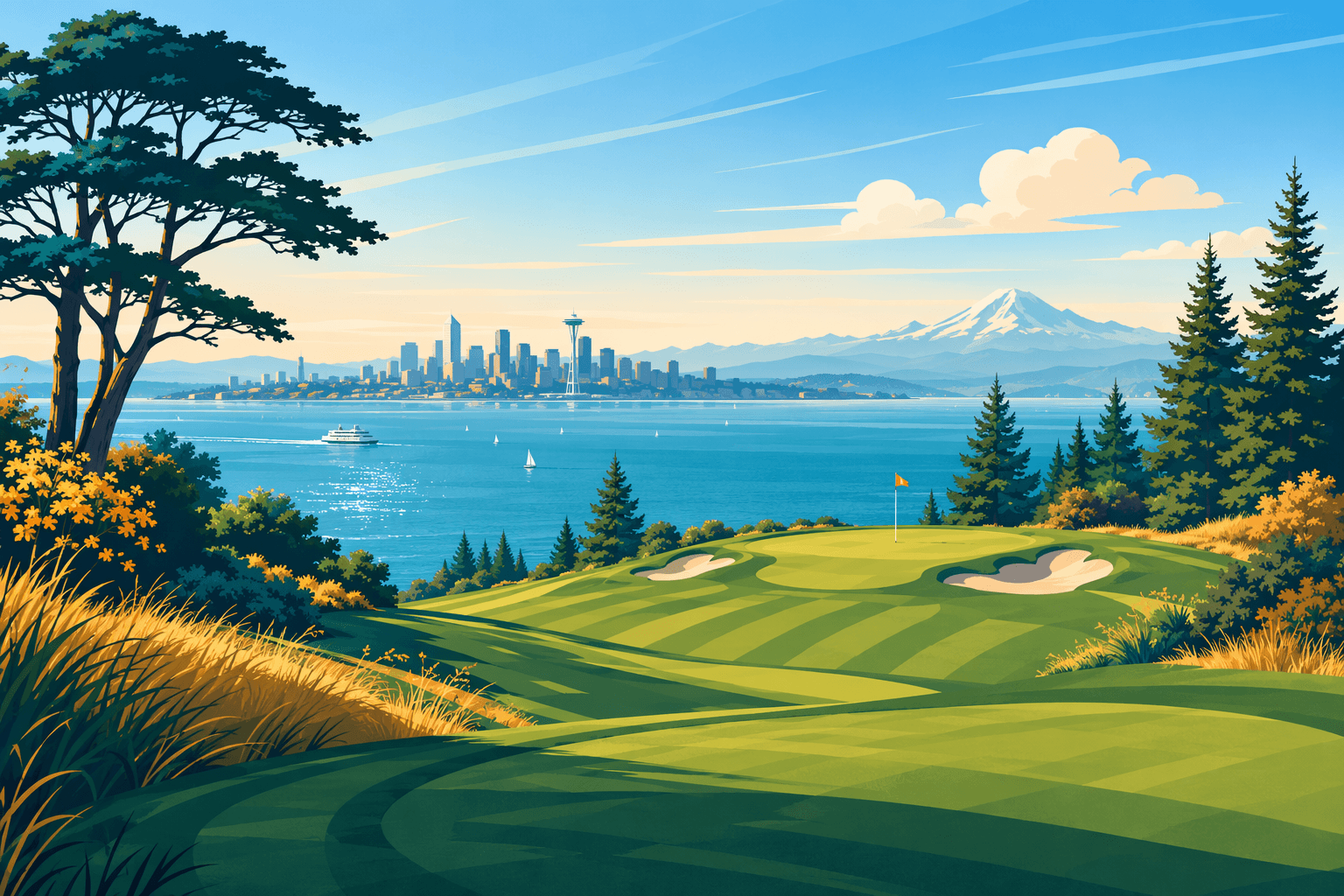 Seattle Golf Championship - illustration, Jake Team LLC