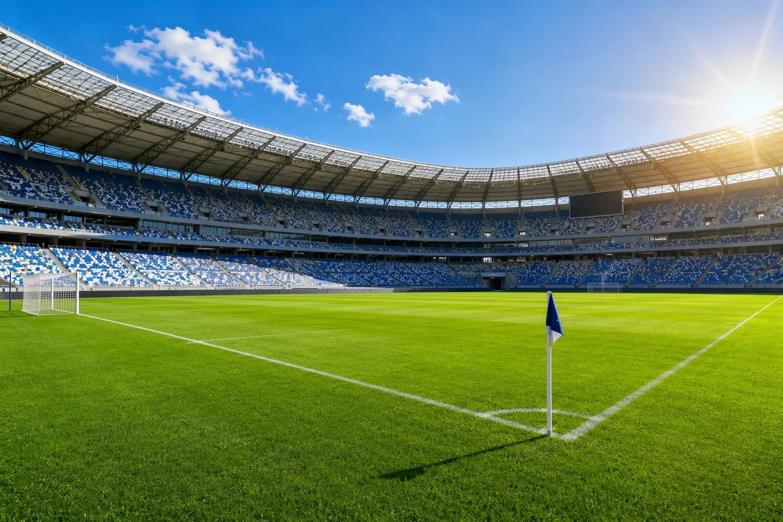 Sunlit Soccer Stadium - illustration, Jake Team LLC