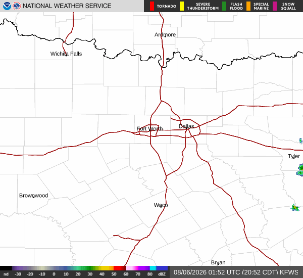 National Weather Service radar for North Texas (KFWS)