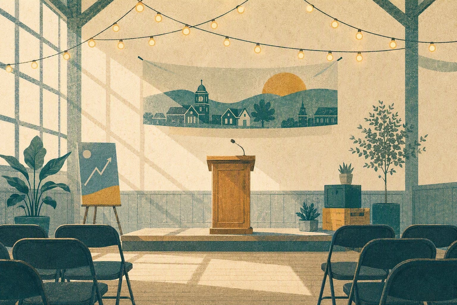 startup pitch event - illustration, Jake Team LLC