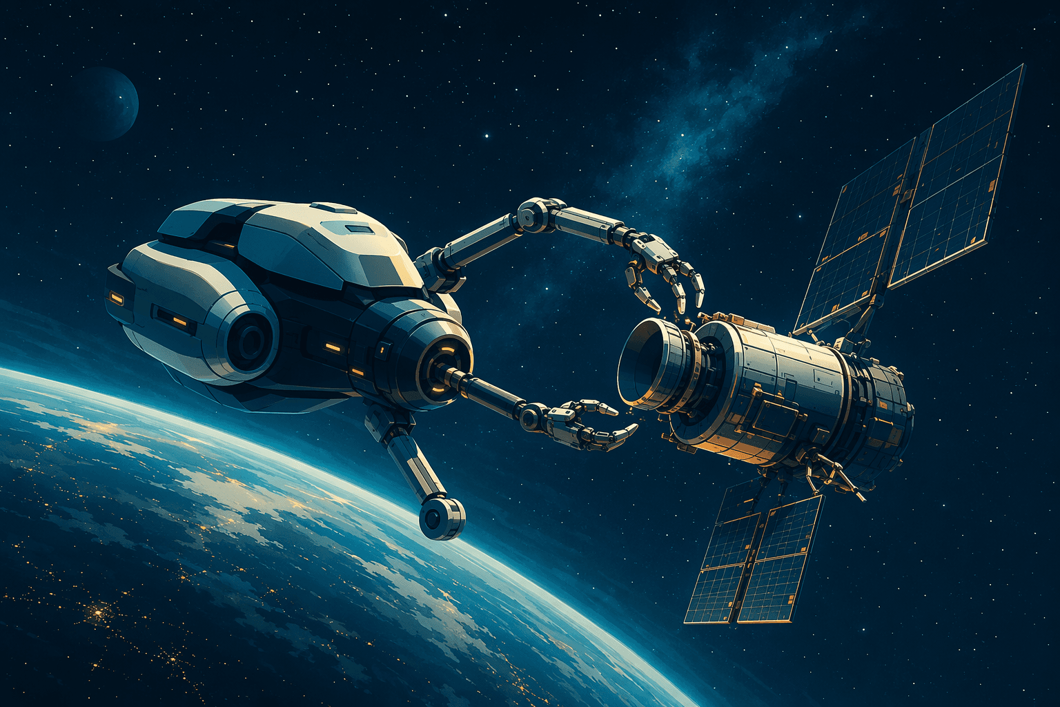 Satellite Repair Concept - illustration, Jake Team LLC