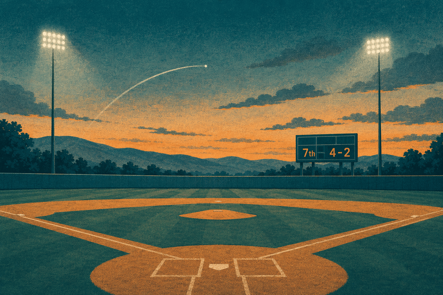 Seventh-Inning Homer - illustration, Jake Team LLC