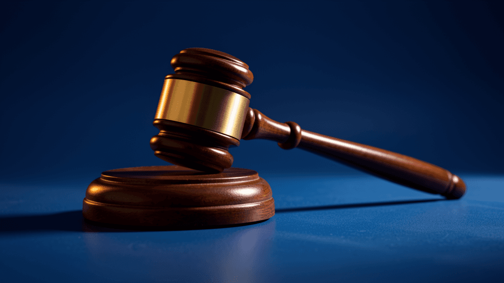 Wooden gavel on dark blue surface, representing new Florida legislation — illustration, Jake Team LLC