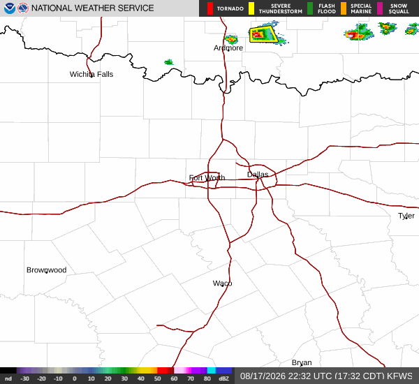 National Weather Service radar for North Texas (KFWS)
