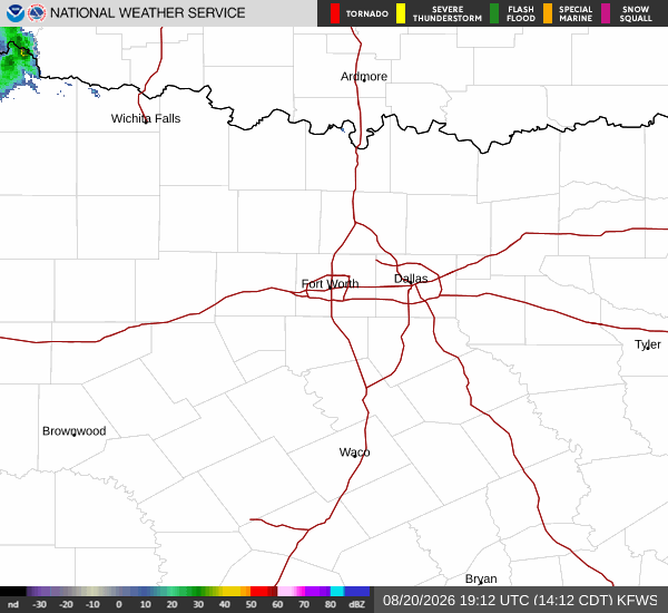 National Weather Service radar for North Texas (KFWS)